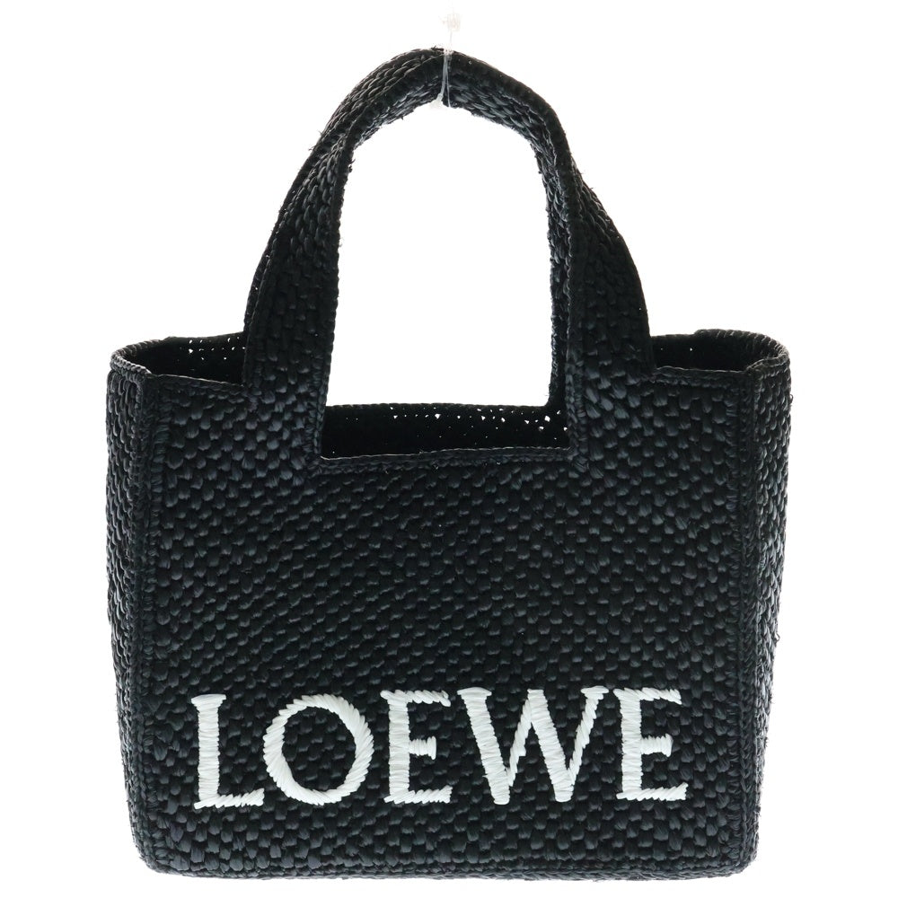 LOEWE(ロエベ) カゴバッグ 2WAYショルダーバッグ ハンドバッグ ミニバッグ ブラック ラフィア ゴールド金具