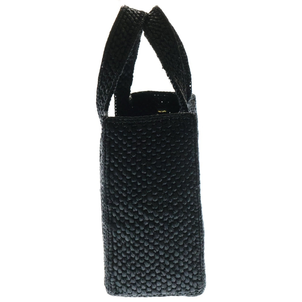 LOEWE(ロエベ) カゴバッグ 2WAYショルダーバッグ ハンドバッグ ミニバッグ ブラック ラフィア ゴールド金具