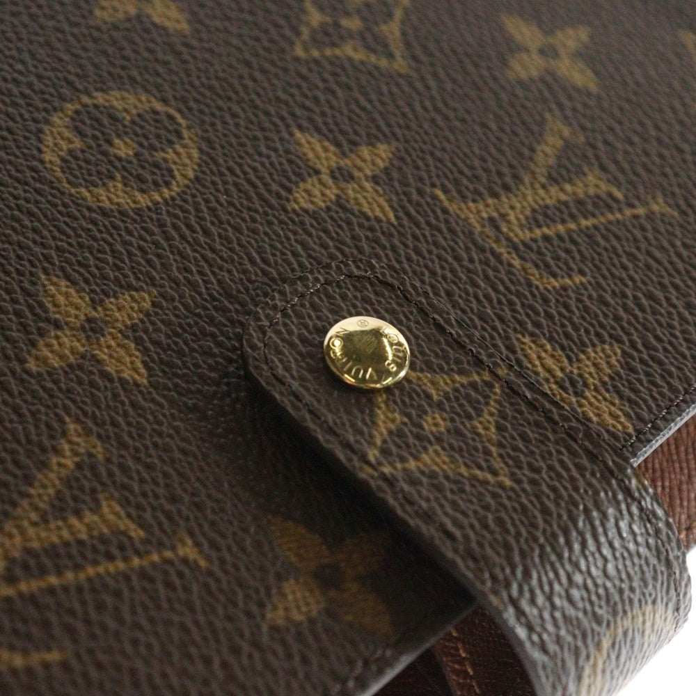 LOUIS VUITTON(ルイヴィトン) モノグラム アジェンダMM バインダー 手帳 ノート ブラウン PVC ゴールド金具 R20105