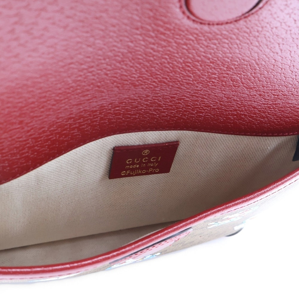 GUCCI(グッチ) ドラえもん GGスプリーム ウエストバッグ ベージュ×ボルドー PVCレザー 647617