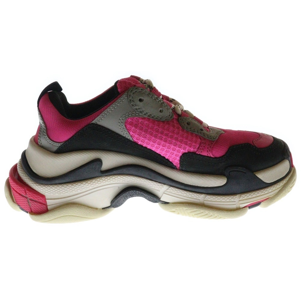 BALENCIAGA(バレンシアガ) Triple S ユーズド加工 レースアップ ローカットスニーカー シューズ ピンク 524039