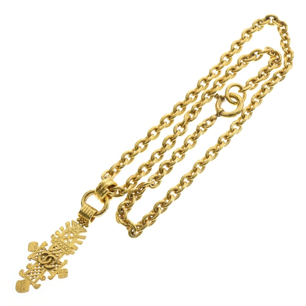 CHANEL(シャネル) 94P ココマーク クロス ネックレス ペンダント ゴールド チェーン GP
