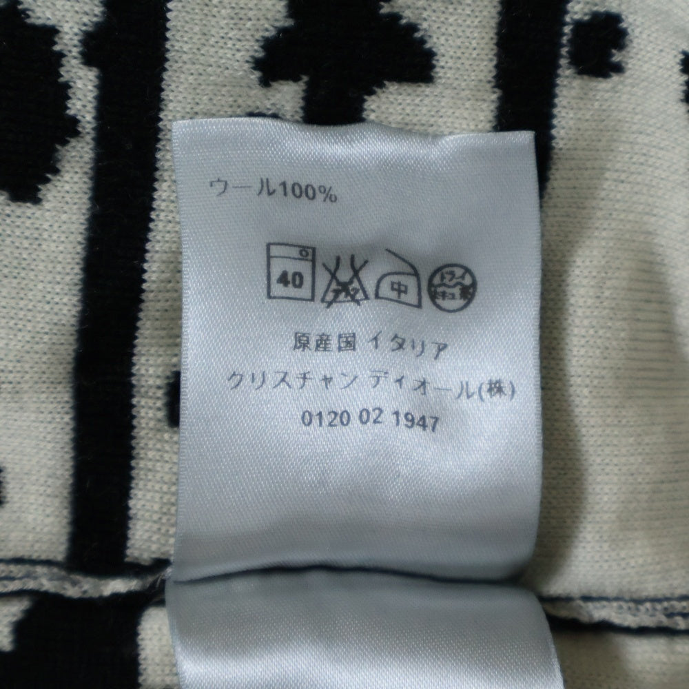 Dior HOMME(ディオールオム) 17SS HOMME スプラッターペイント ボーダー柄 ジャガード クルーネック ロングスリーブ 長袖ニット セーター ブラック 763M613ZT316