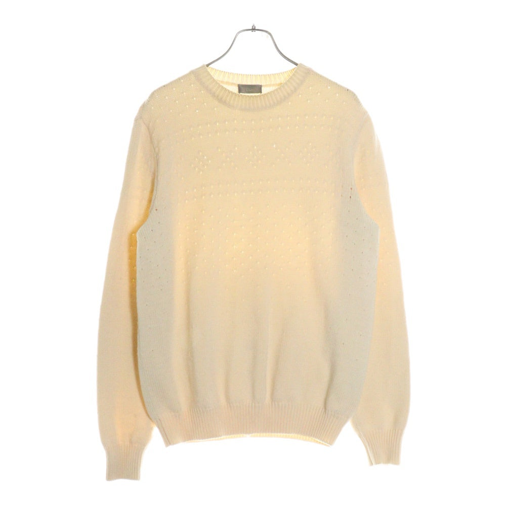 Christian Dior(クリスチャンディオール) 16SS HOMME クルーネック ハイゲージ ウール ロングスリーブ 長袖ニット セーター ベージュ 633M645AT145