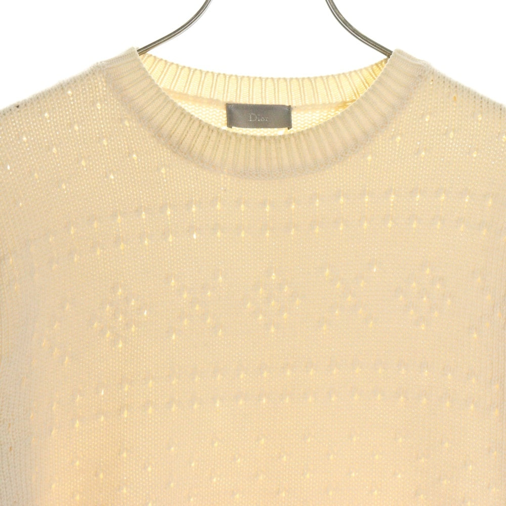 Christian Dior(クリスチャンディオール) 16SS HOMME クルーネック ハイゲージ ウール ロングスリーブ 長袖ニット セーター ベージュ 633M645AT145