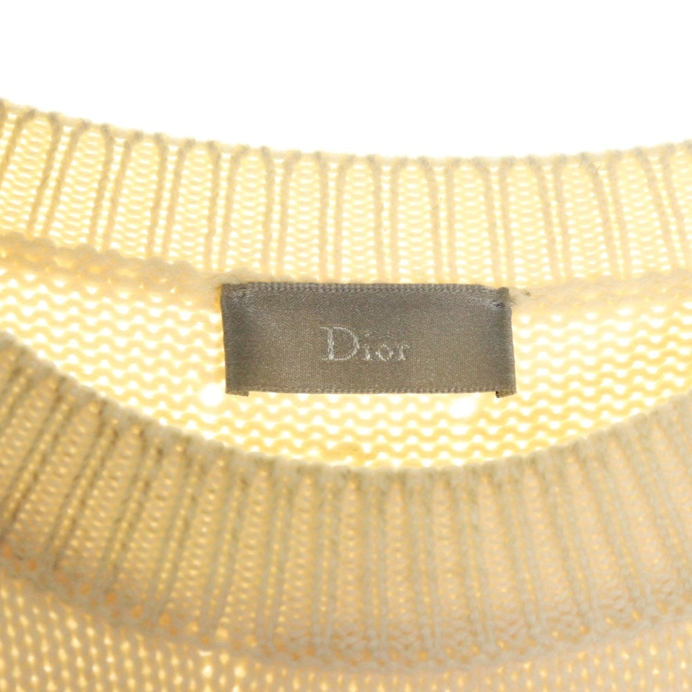 Christian Dior(クリスチャンディオール) 16SS HOMME クルーネック ハイゲージ ウール ロングスリーブ 長袖ニット セーター ベージュ 633M645AT145