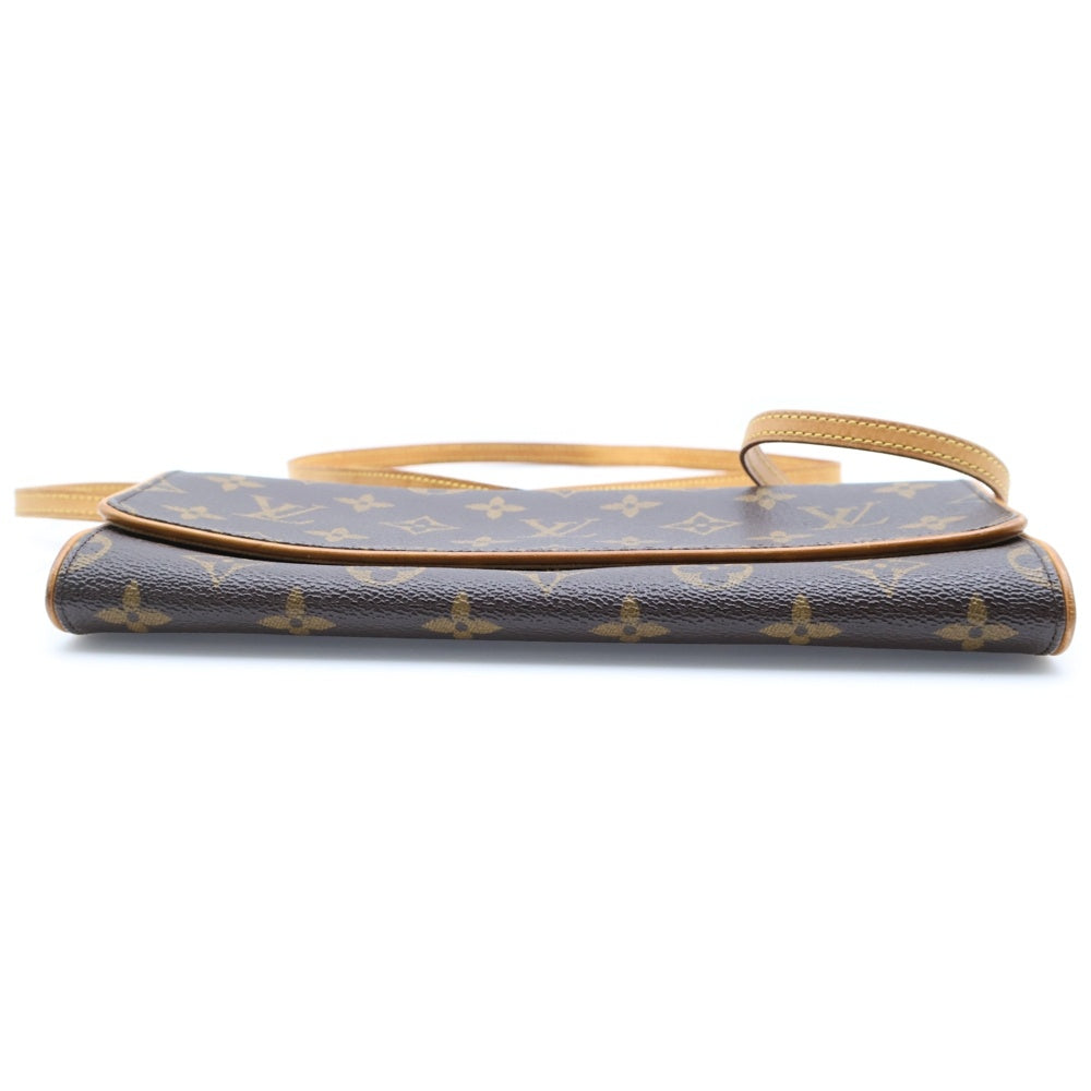 LOUIS VUITTON(ルイヴィトン) ポシェットツインPM モノグラム PVC レザー ショルダーバッグ ゴールド金具 ブラウン M51854
