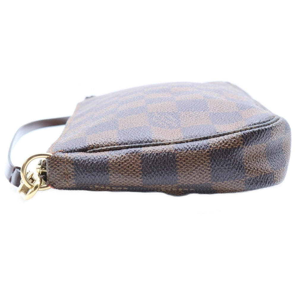 LOUIS VUITTON(ルイヴィトン) ポシェットアクセソワール ダミエ エベヌ PVC レザー アクセサリーポーチ ハンドバッグ ゴールド金具 ブラウン N51985