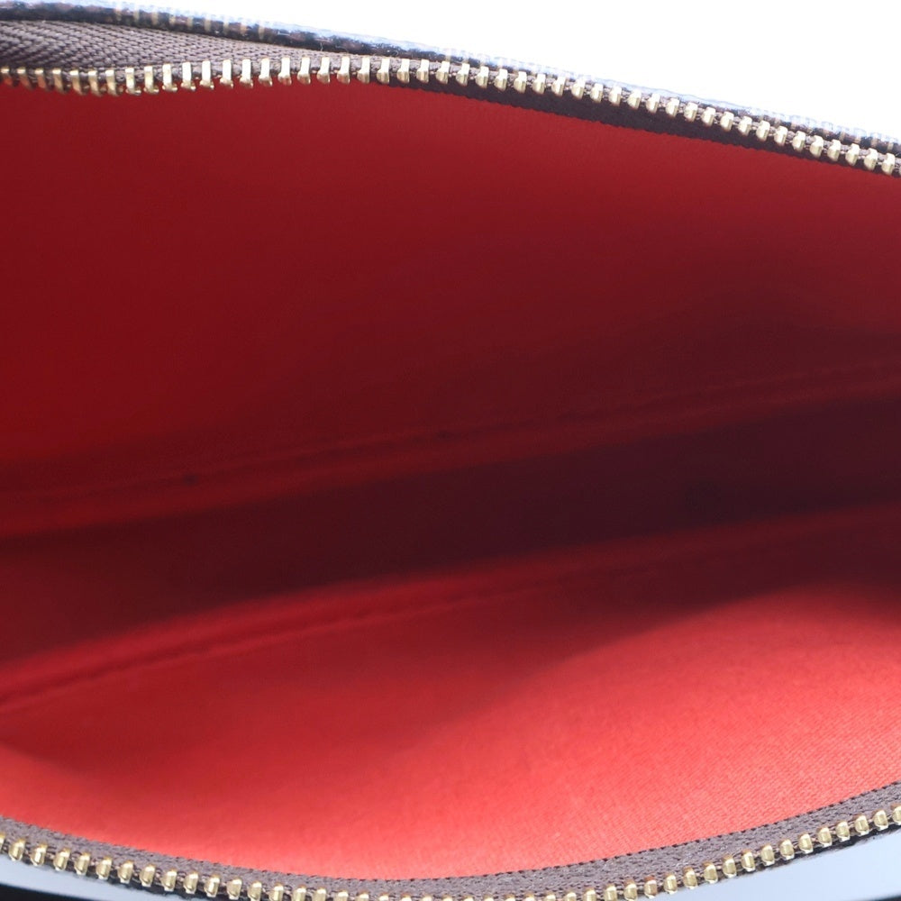 LOUIS VUITTON(ルイヴィトン) ポシェットアクセソワール ダミエ エベヌ PVC レザー アクセサリーポーチ ハンドバッグ ゴールド金具 ブラウン N51985