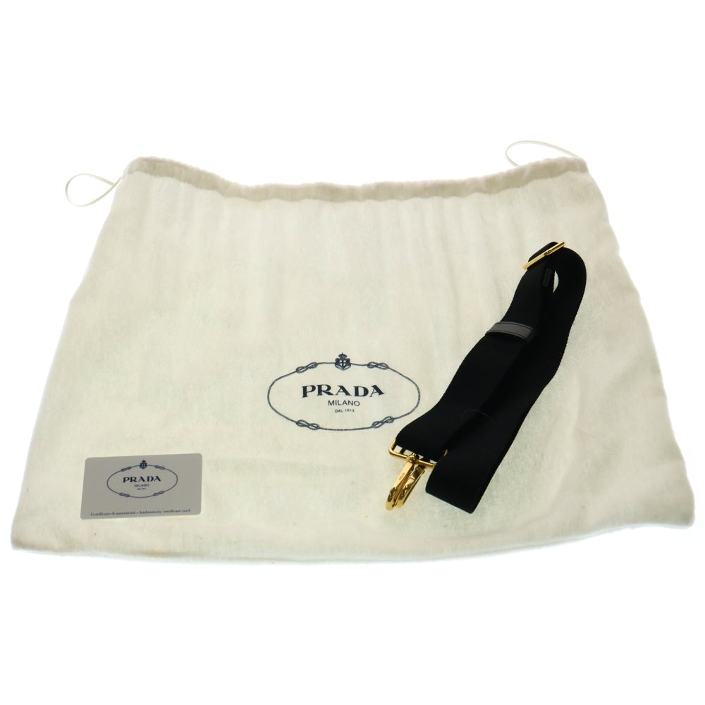 PRADA(プラダ) カナパ 2WAYハンドバッグ ショルダーバッグ ブラック デニム グレー ゴールド金具 B24396