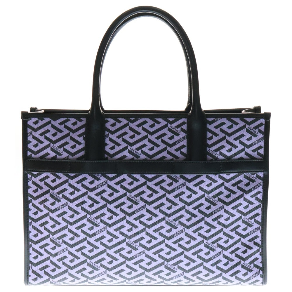 VERSACE(ヴェルサーチ) グレカ トートバッグ ハンドバッグ ピンク×イエロー×パープル マルチカラー ゴールド金具