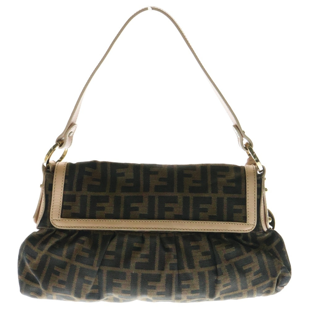 FENDI(フェンディ) ズッカ ワンショルダーバッグ ブラウン×ピンク キャンバス×レザー