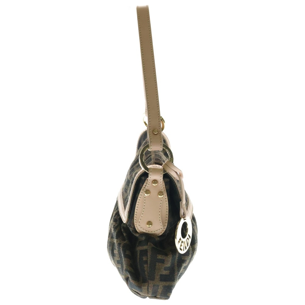 FENDI(フェンディ) ズッカ ワンショルダーバッグ ブラウン×ピンク キャンバス×レザー