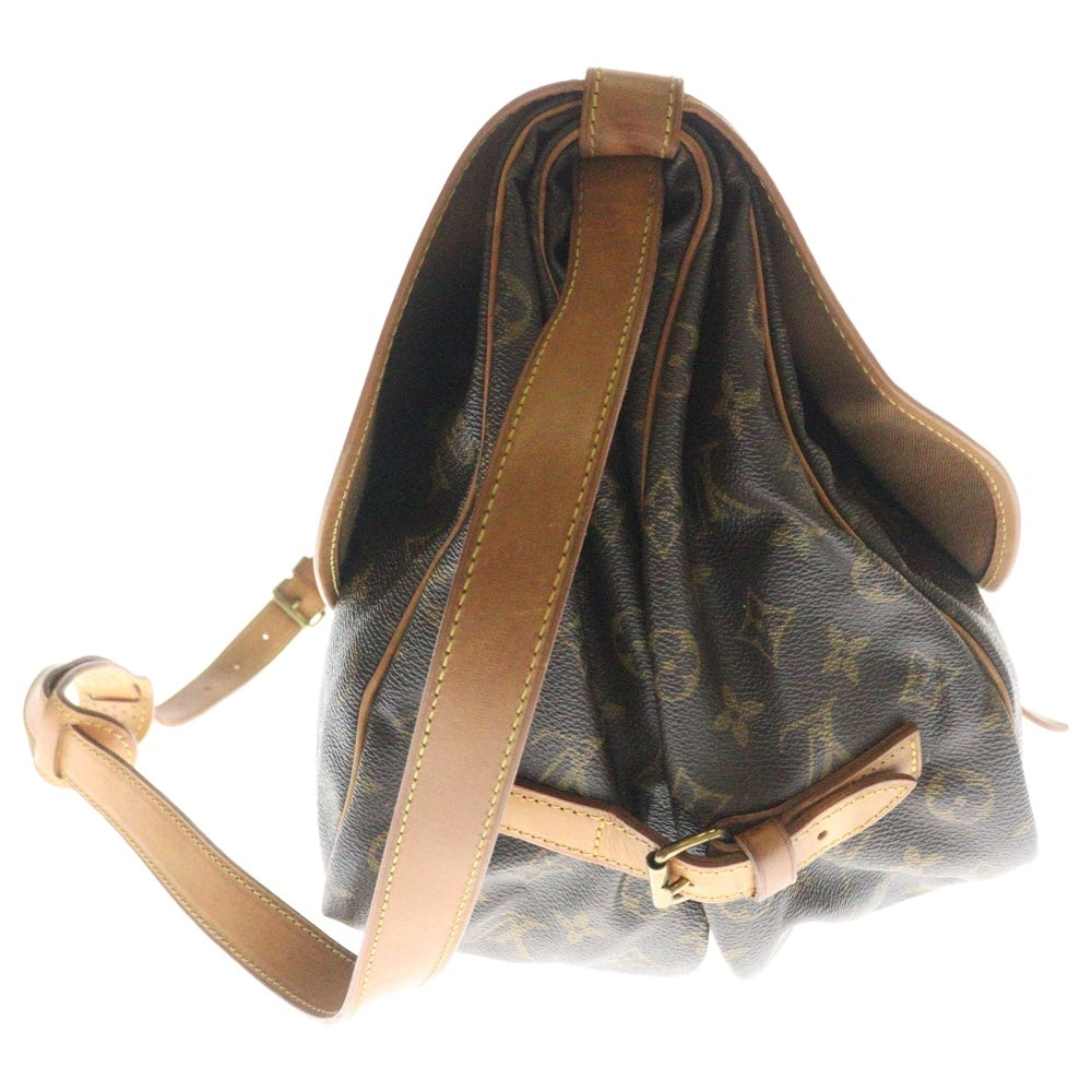 LOUIS VUITTON(ルイヴィトン) モノグラム ソミュール35 ショルダーバッグ ブラウン ゴールド金具 レザー×PVC M42254