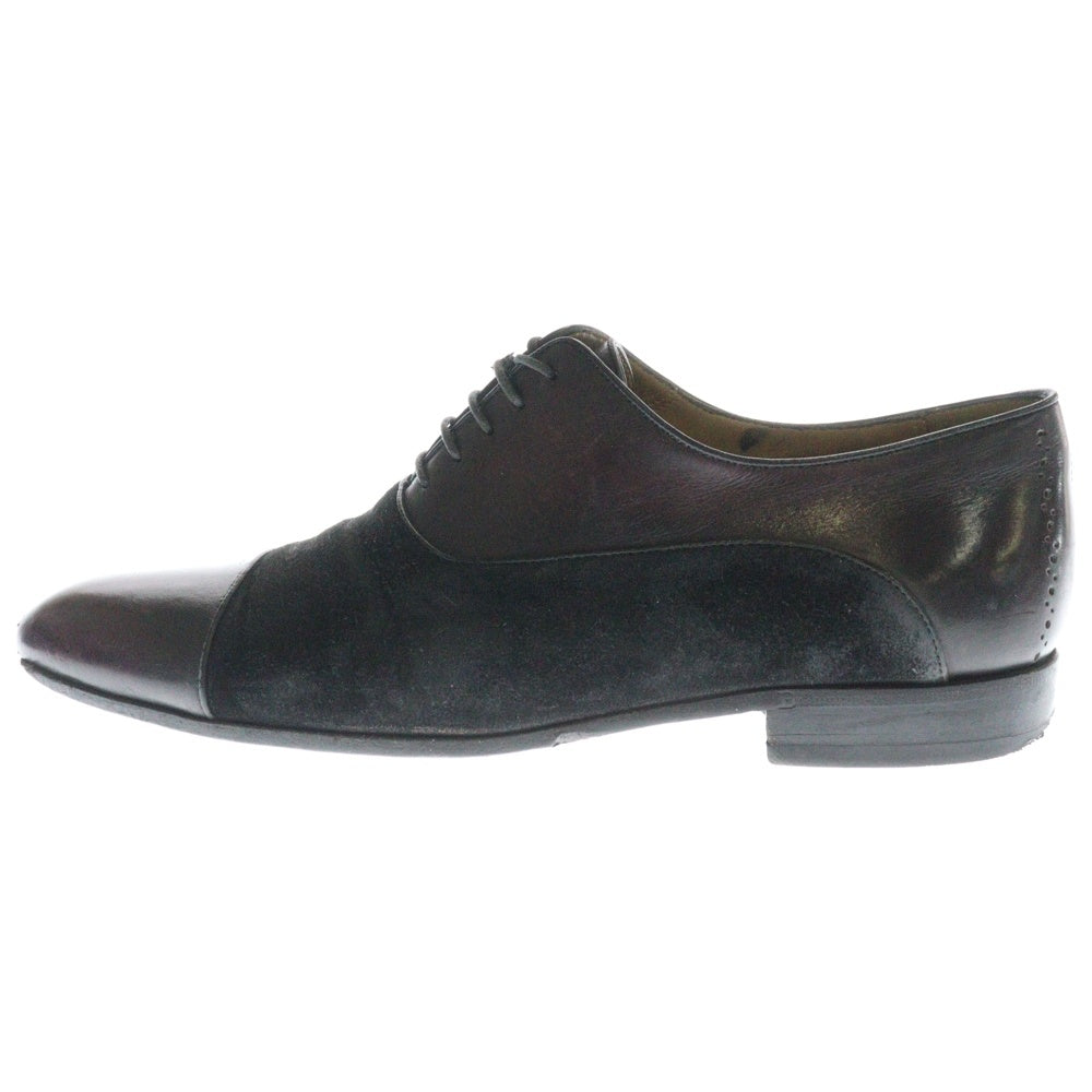 Berluti(ベルルッティ) キャップトゥ スウェード切り替え レザー オックスフォード ストレートチップ ドレスシューズ バーガンディー/ブラック