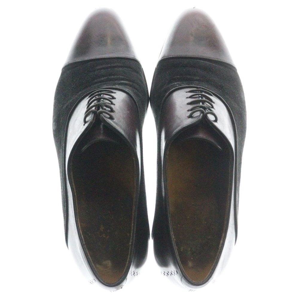 Berluti(ベルルッティ) キャップトゥ スウェード切り替え レザー オックスフォード ストレートチップ ドレスシューズ バーガンディー/ブラック