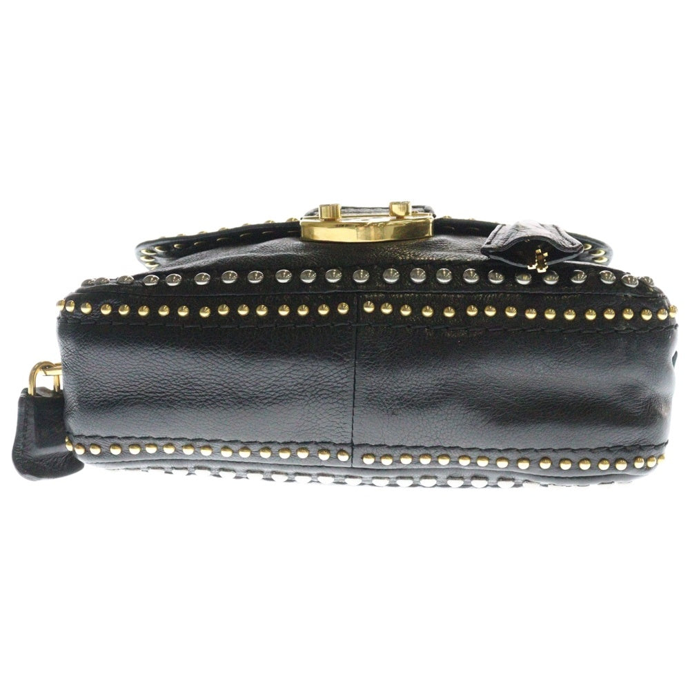 PRADA(プラダ) スタッズ チェーンショルダーバッグ ブラック レザー BR4588