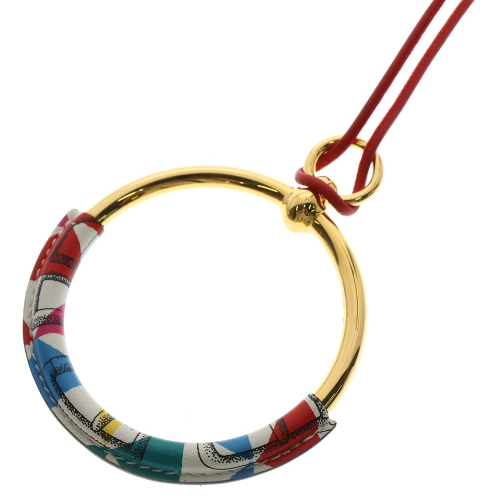 HERMES(エルメス) ループ グラン ネックレス デッラ カヴァッレリア ペンダント ゴールド GP レザー