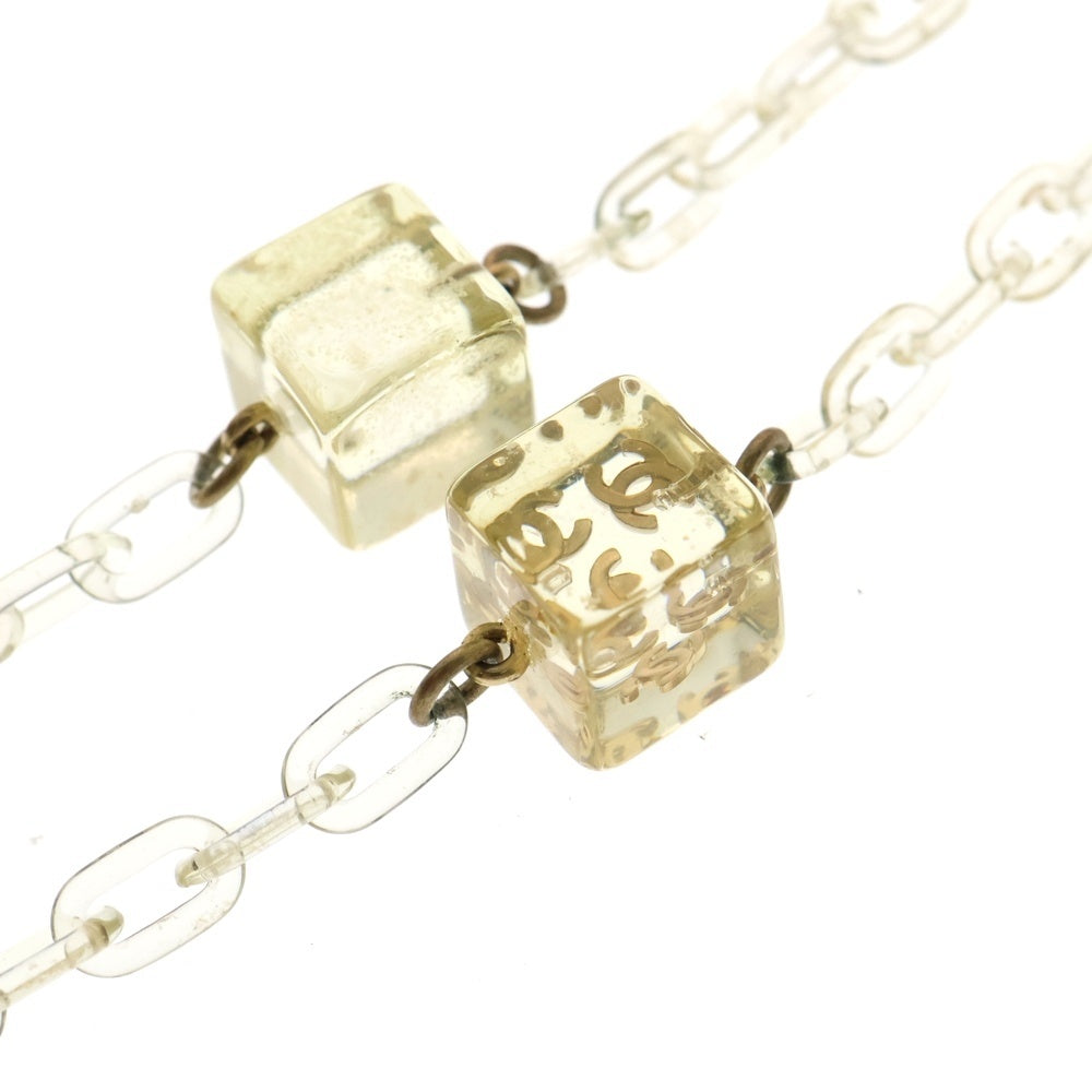 CHANEL(シャネル) ココマーク キューブ ネックレス チョーカー アイボリー ゴールド金具 01P
