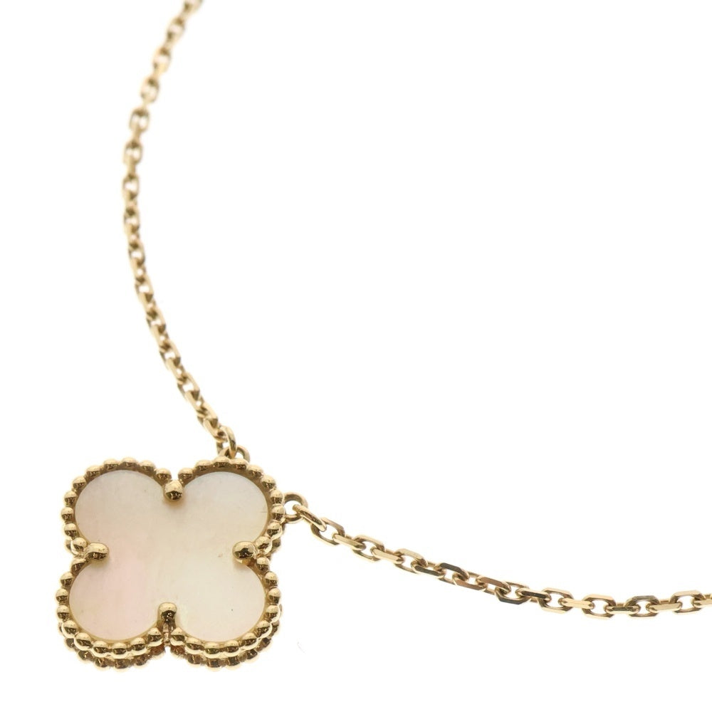 Van Cleef & Arpels(ヴァンクリーフアンドアーペル) ヴィンテージアルハンブラ マザーオブパール チェーンネックレス Au750YG イエローゴールド レディース