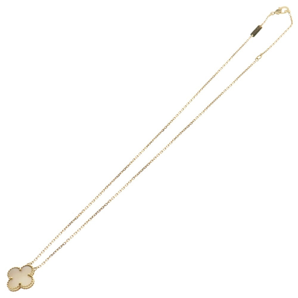 Van Cleef & Arpels(ヴァンクリーフアンドアーペル) ヴィンテージアルハンブラ マザーオブパール チェーンネックレス Au750YG イエローゴールド レディース