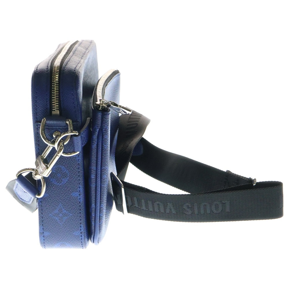 LOUIS VUITTON(ルイヴィトン) タイガラマ トリオ・メッセンジャーバッグ ショルダーバッグ ブルー レザー×PVC シルバー金具 M30848