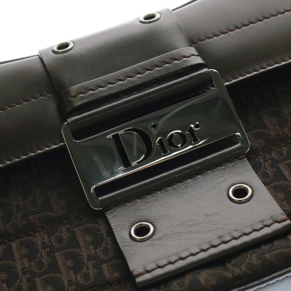 Christian Dior(クリスチャンディオール) ストリートシック ショルダーバッグ ハンドバッグ ワンショルダーバッグ ブラウン トロッター キャンバス×レザー シルバー金具