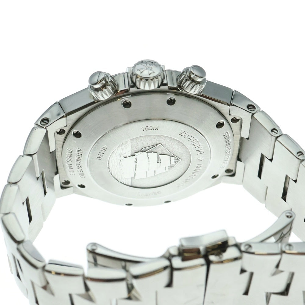 VACHERON CONSTANTIN(バシュロンコンスタンタン) オーヴァーシーズ クロノグラフ 黒文字盤 SS/AT 自動巻き ステンレス ウォッチ 腕時計 シルバー/ブラック 49150/B01A-9097