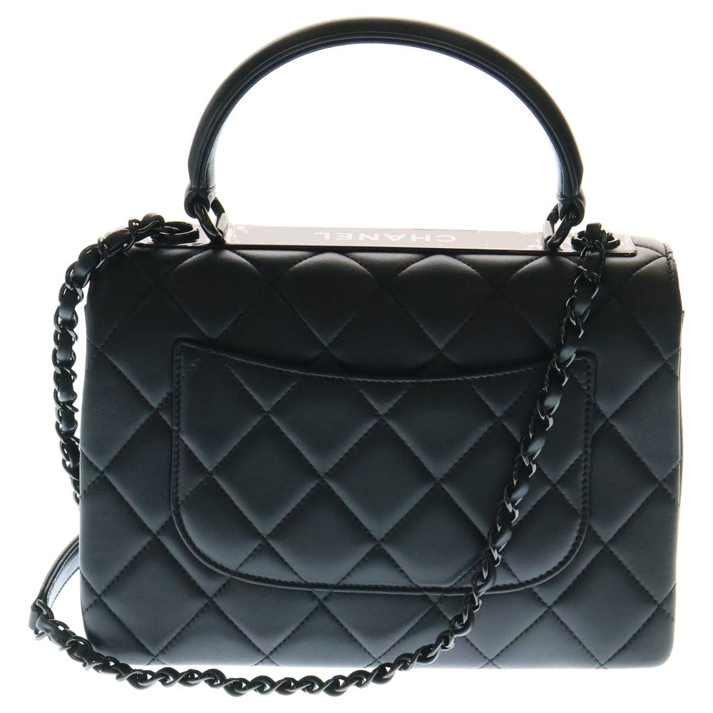 CHANEL(シャネル) トレンディCC トップハンドルXS ブラック ラムスキン ブラック金具 チェーン ショルダーバッグ A92236