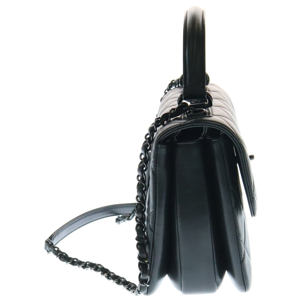 CHANEL(シャネル) トレンディCC トップハンドルXS ブラック ラムスキン ブラック金具 チェーン ショルダーバッグ A92236