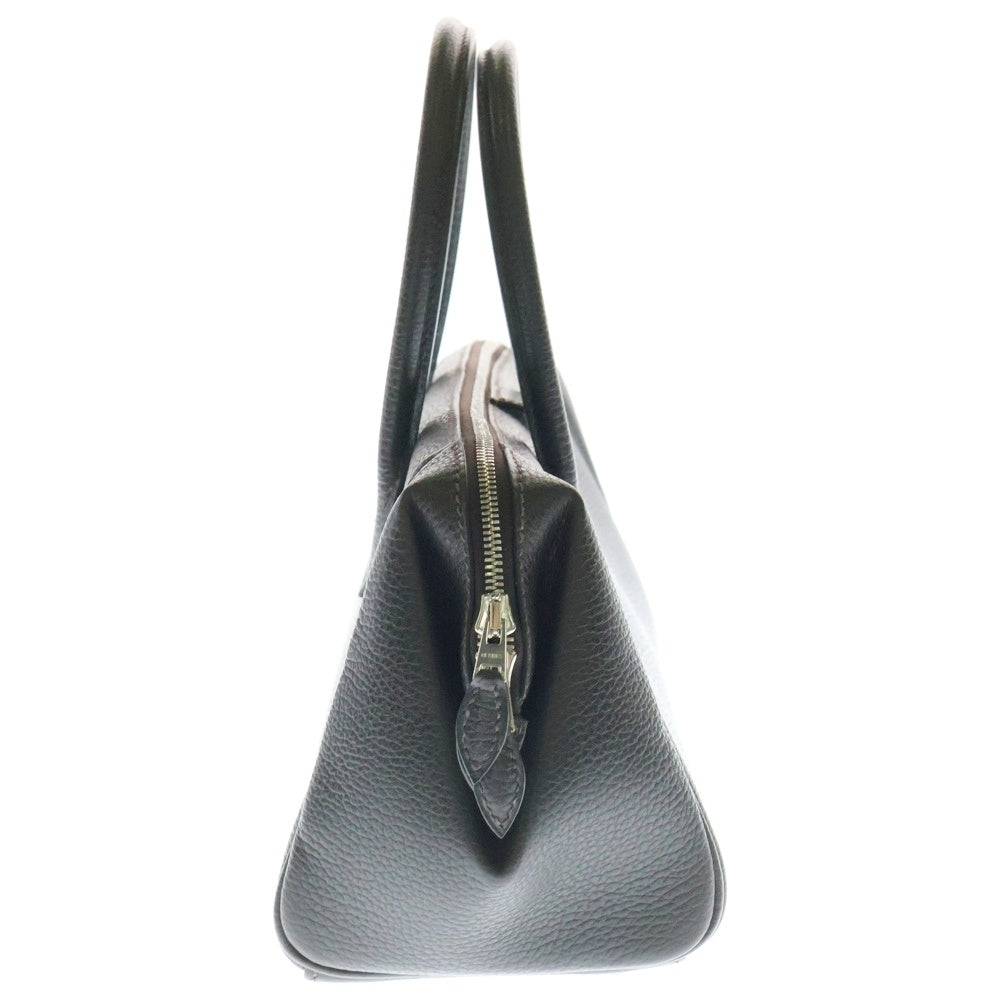 HERMES(エルメス) パリボンベイ27 ヴァッシュリエジェ ハンドバッグ ミニバッグ ブラウン レザー シルバー金具 □J