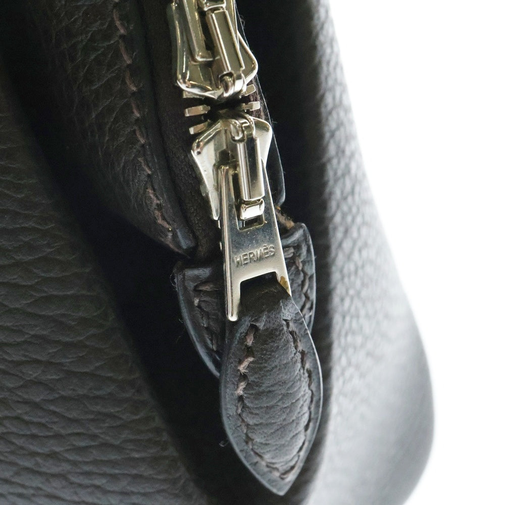 HERMES(エルメス) パリボンベイ27 ヴァッシュリエジェ ハンドバッグ ミニバッグ ブラウン レザー シルバー金具 □J