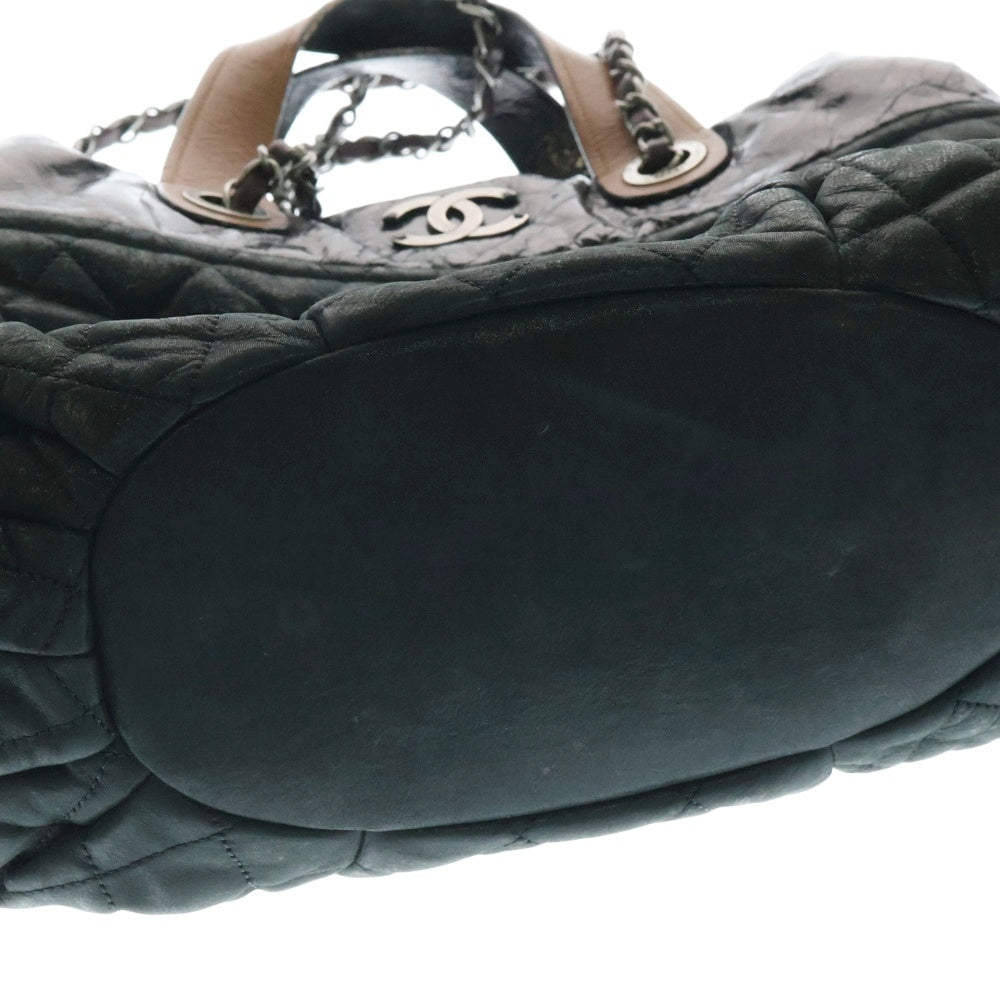 CHANEL(シャネル) ココマーク インザミックス 2WAY チェーンレザーショルダーバッグ ハンドバッグ ブラック/グリーン レディース