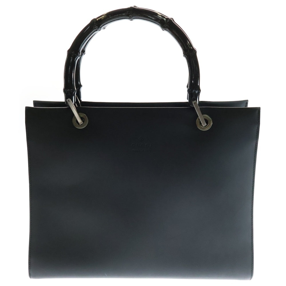 GUCCI(グッチ) バンブー 2WAYバッグ トートバック ハンドバッグ ショルダーバッグ ブラック カーフレザー 0021016