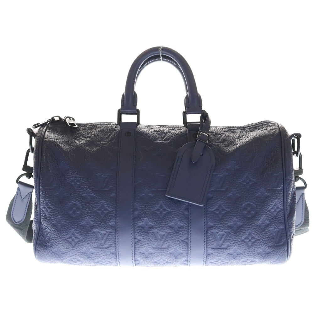 LOUIS VUITTON(ルイヴィトン) トリヨンモノグラム キーポル バンドリエール35 2WAYバッグ ハンドバッグ ボストンバッグ ショルダーバッグ ブルー ブラック金具 レザー M11691 レディース
