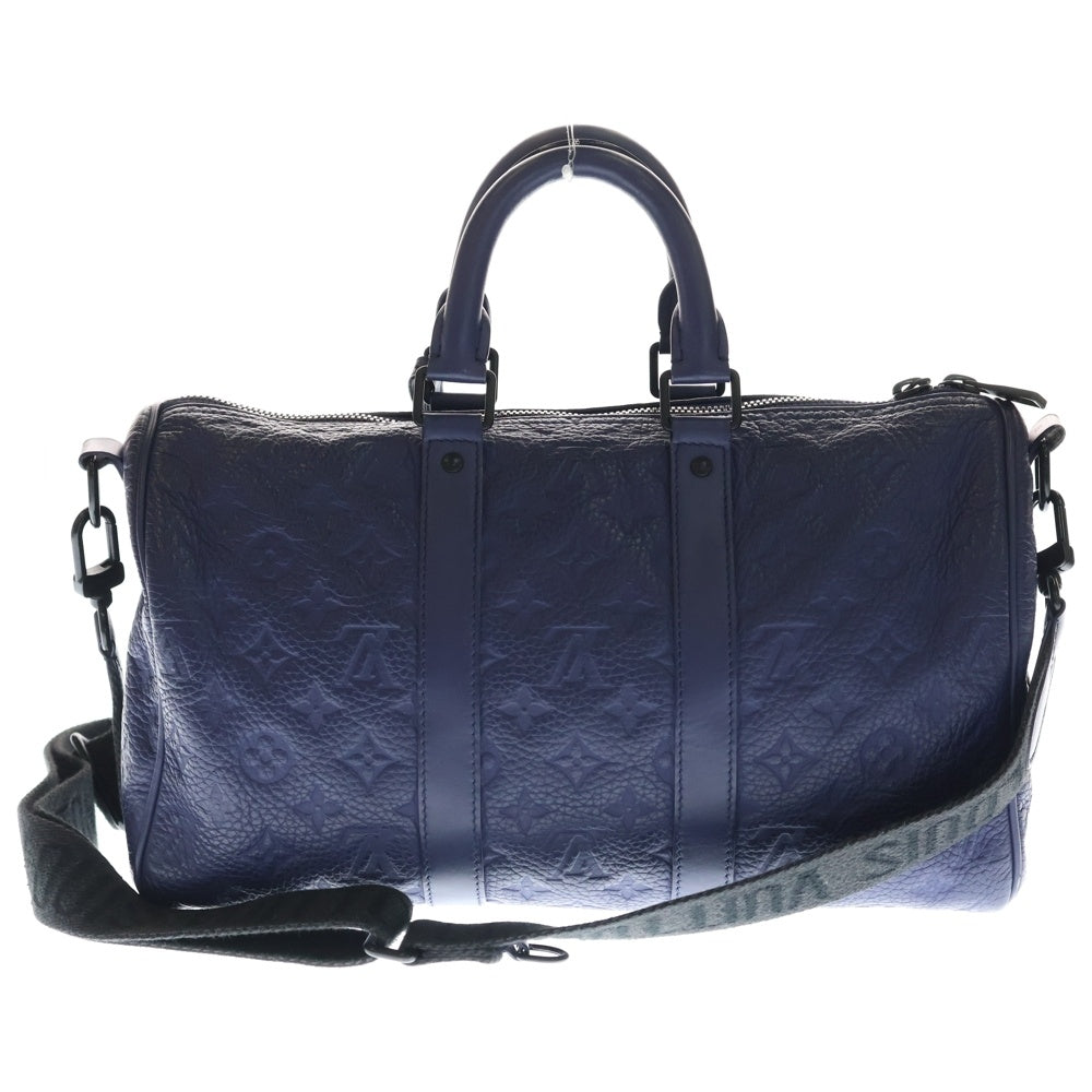 LOUIS VUITTON(ルイヴィトン) トリヨンモノグラム キーポル バンドリエール35 2WAYバッグ ハンドバッグ ボストンバッグ ショルダーバッグ ブルー ブラック金具 レザー M11691 レディース