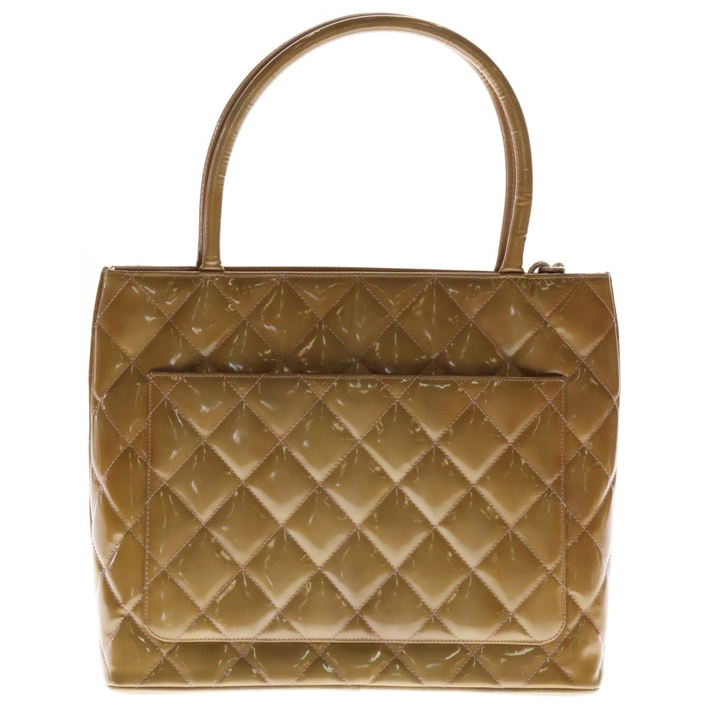 CHANEL(シャネル) 復刻トート ハンドバッグ ブラウン パテント シルバー金具
