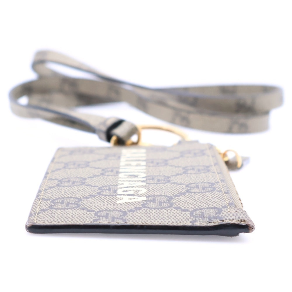 GUCCI(グッチ) グッチバレンシアガ フラグメントケース カードケース ゴールド金具 ベージュ 681706