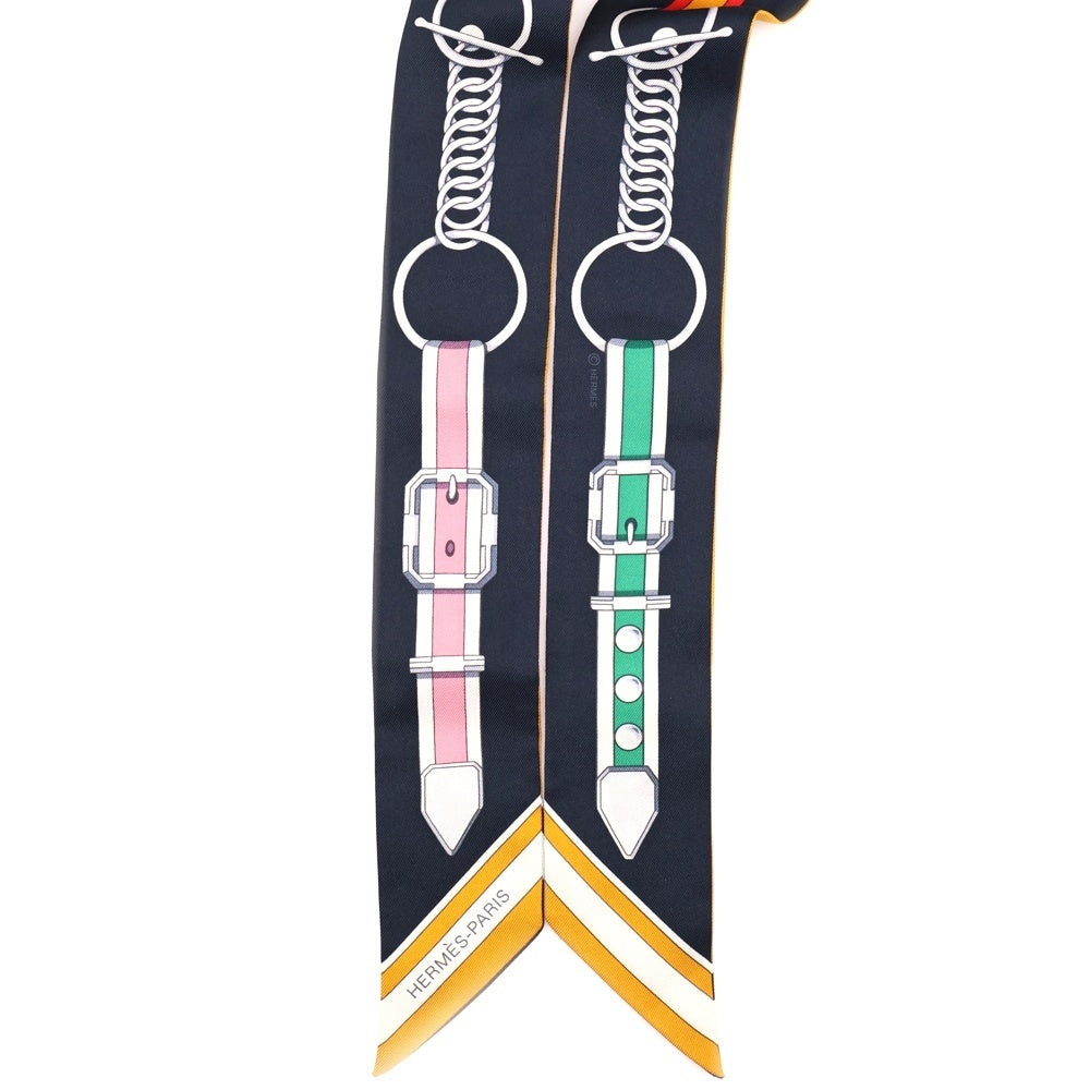 HERMES(エルメス) Grand Tralala グラン トゥラララ ツイリー スカーフ オレンジ×ブラック