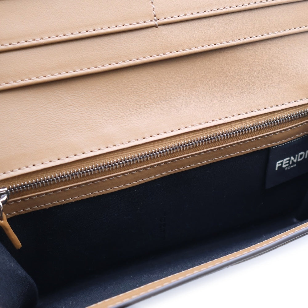 FENDI(フェンディ) ズッカ 二つ折り長財布 ロングウォレット カードケース ブラック×ブラウン PVC×レザー 7M0264