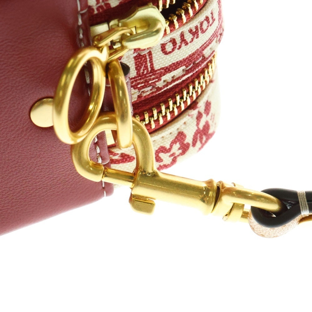 TORY BURCH(トリー バーチ) 2WAYバッグ ショルダーバッグ ミニバッグ ポーチ レッド×ホワイト キャンバス