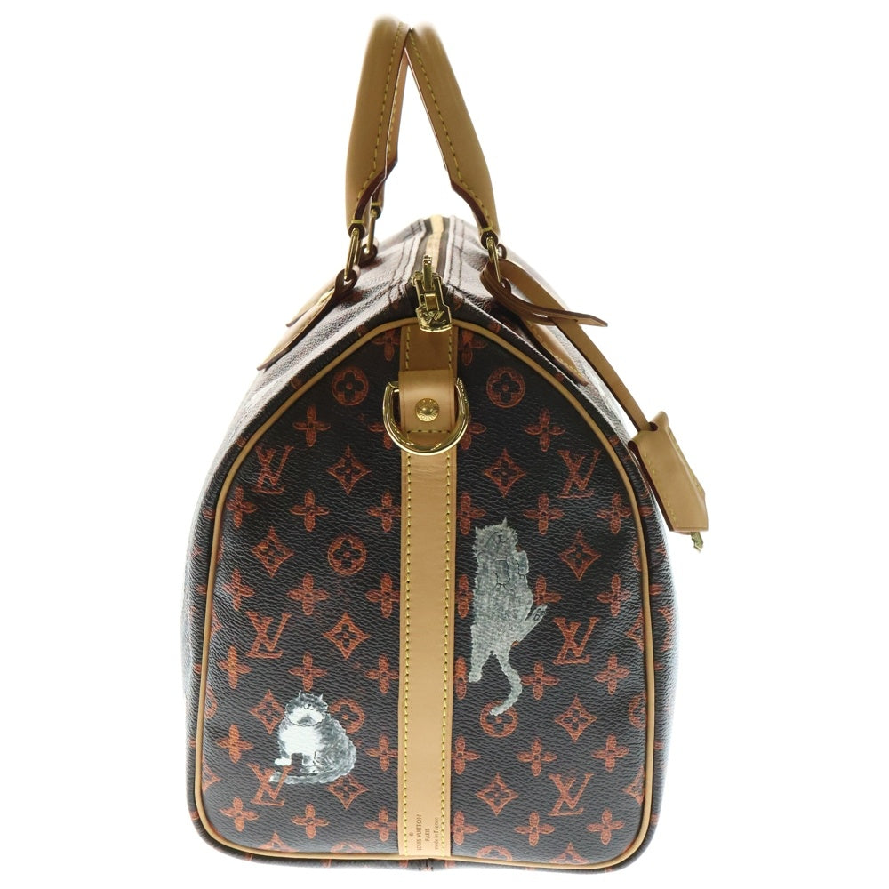 LOUIS VUITTON(ルイヴィトン) モノグラムキャット スピーディバンドリエール30 2WAYレザー ハンドバッグ ショルダーバッグ キャットグラム ブラウン M44401
