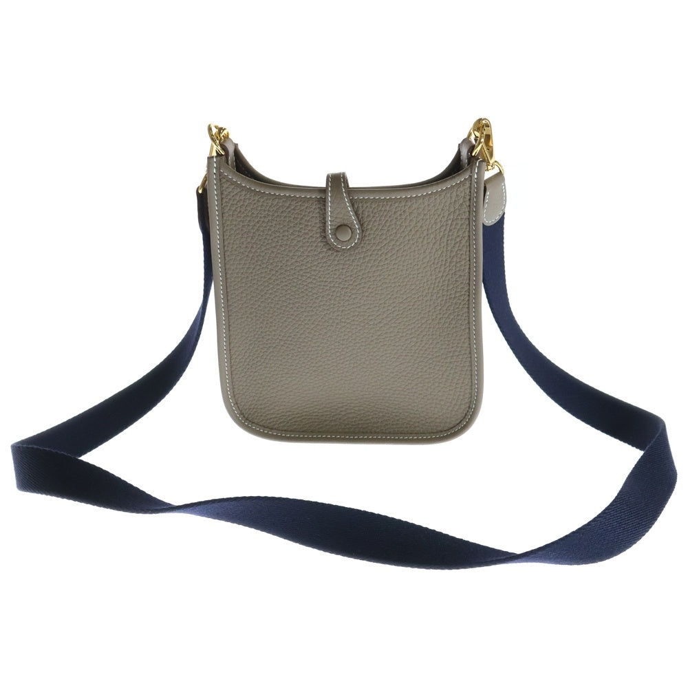 HERMES(エルメス) エブリンTPM アマゾン エトゥープ ブルーインディゴ トリヨンクレマンス レザー ショルダーバッグ ゴールド金具 ブラウン/ベージュ W刻印