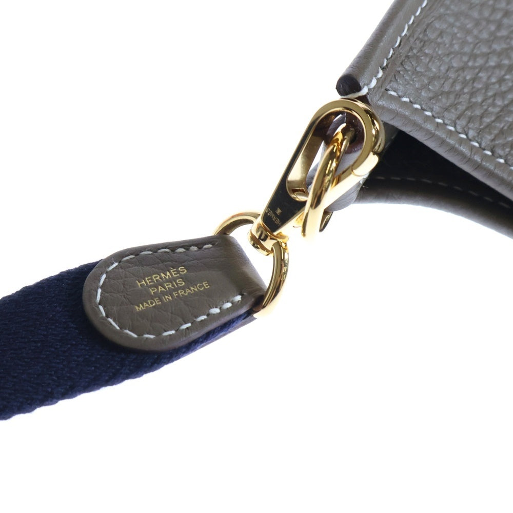 HERMES(エルメス) エブリンTPM アマゾン エトゥープ ブルーインディゴ トリヨンクレマンス レザー ショルダーバッグ ゴールド金具 ブラウン/ベージュ W刻印