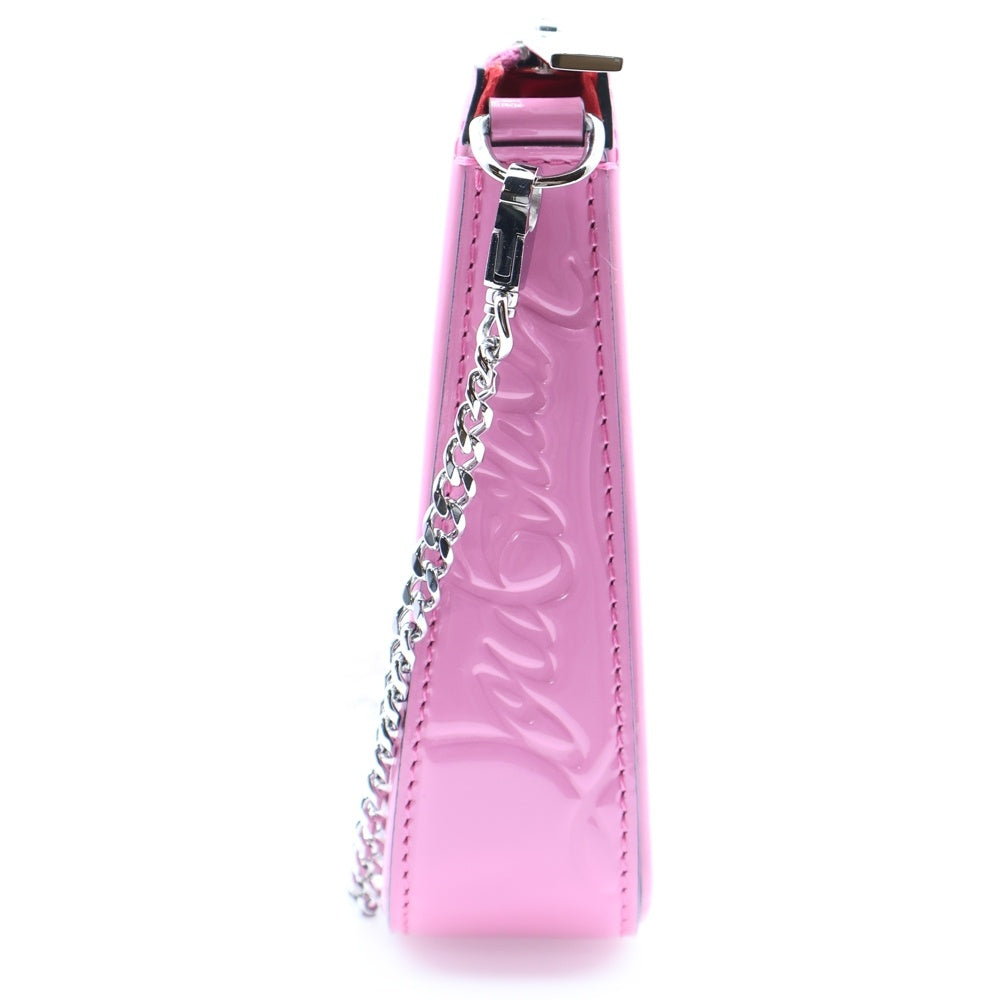 CHRISTIAN LOUBOUTIN(クリスチャンルブタン) ルビラ チェーンショルダーバッグ ピンク パテントレザー