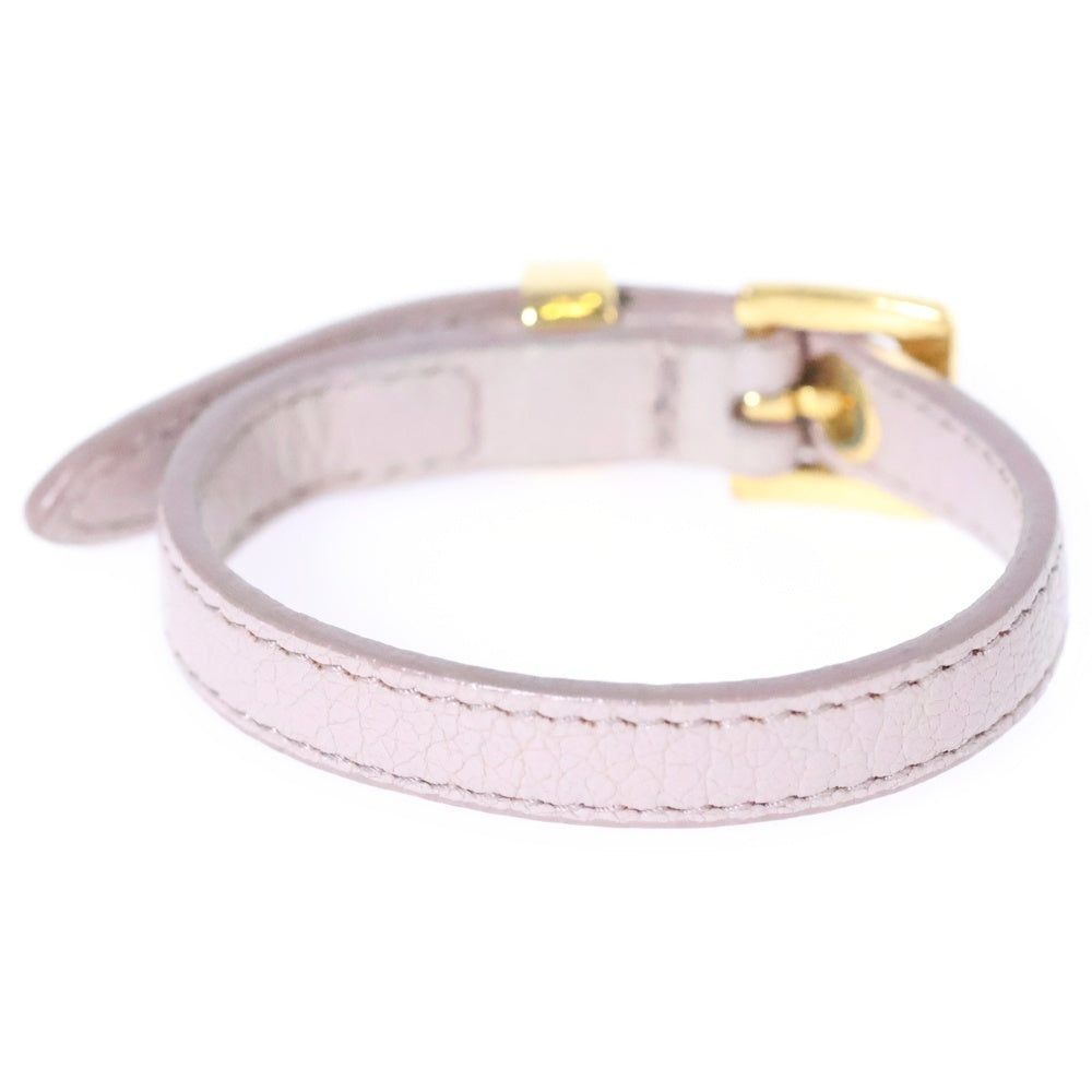 miumiu(ミュウミュウ) ハートチャーム レザーブレスレット ピンク