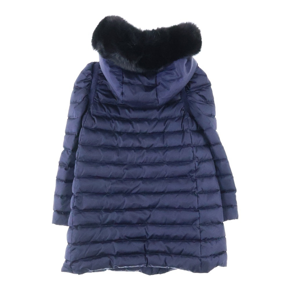 miumiu(ミュウミュウ) 16AW ファーフード付ロゴダウンコート レディース ネイビー MS123 31JVH