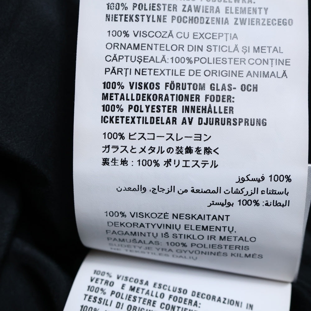 miumiu(ミュウミュウ) 19SS ビジュー装飾 ビスコース レーヨン バックジップ 半袖 タイトミニ ワンピース ドレス ブラック レディース MF3392