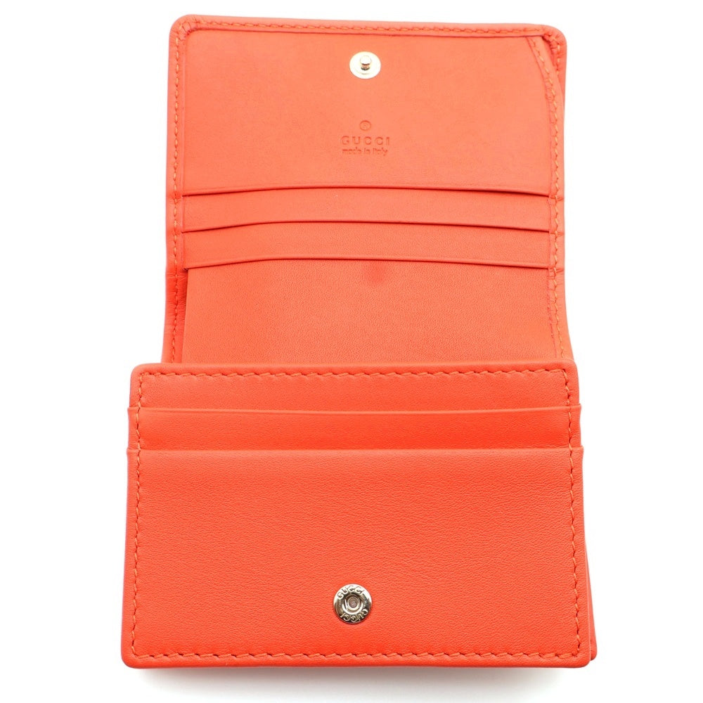 GUCCI(グッチ) GGエンブレム 2つ折り財布 コンパクトウォレット コインケース オレンジ×ベージュ PVCレザー×レザー 820692