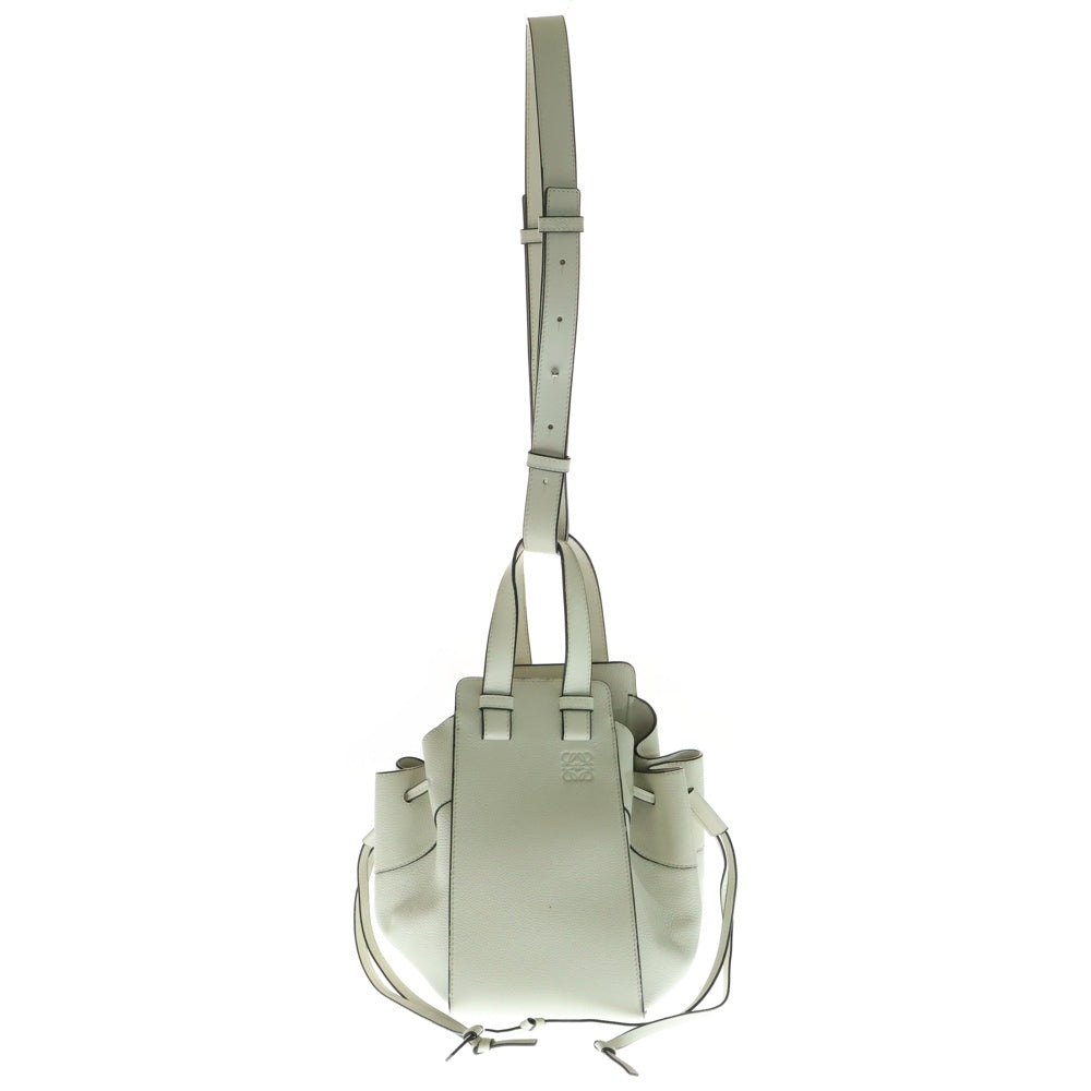 LOEWE(ロエベ) ハンモック スモール 2WAYバッグ ハンドバッグ ショルダーバッグ ホワイト シルバー金具 レザー